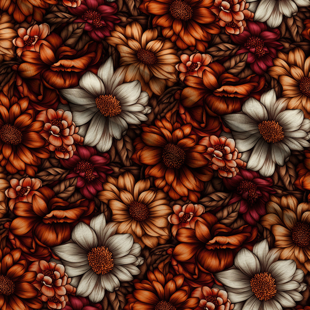 Ember Bloom Pattern 2 Minky Fabric — plush minky folded close-up preview (mv-minky-v1:lying)