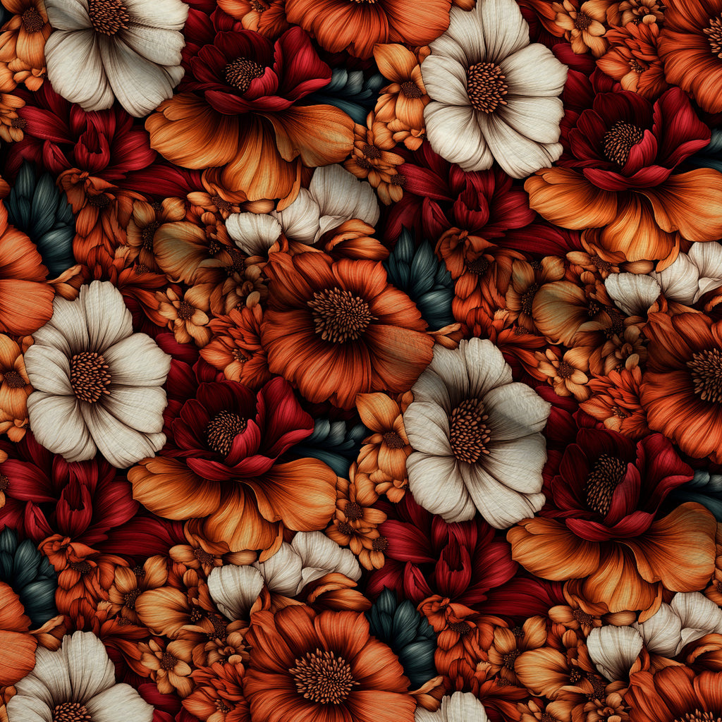 Ember Bloom Pattern 4 Minky Fabric — plush minky folded close-up preview (mv-minky-v1:lying)