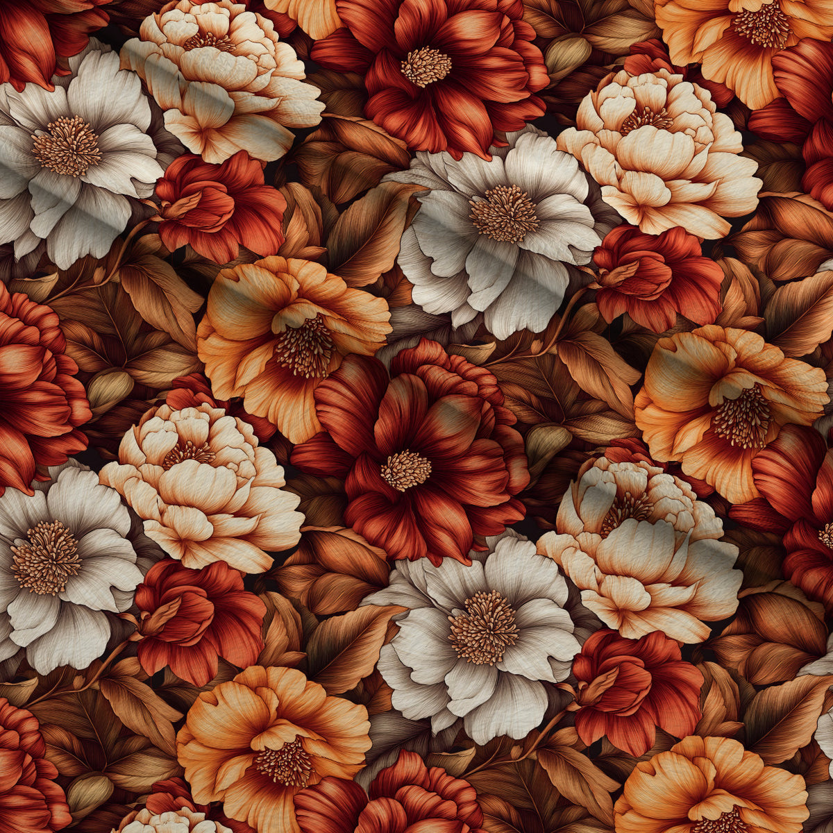 Ember Bloom Pattern 6 Minky Fabric — plush minky folded close-up preview (mv-minky-v1:lying)