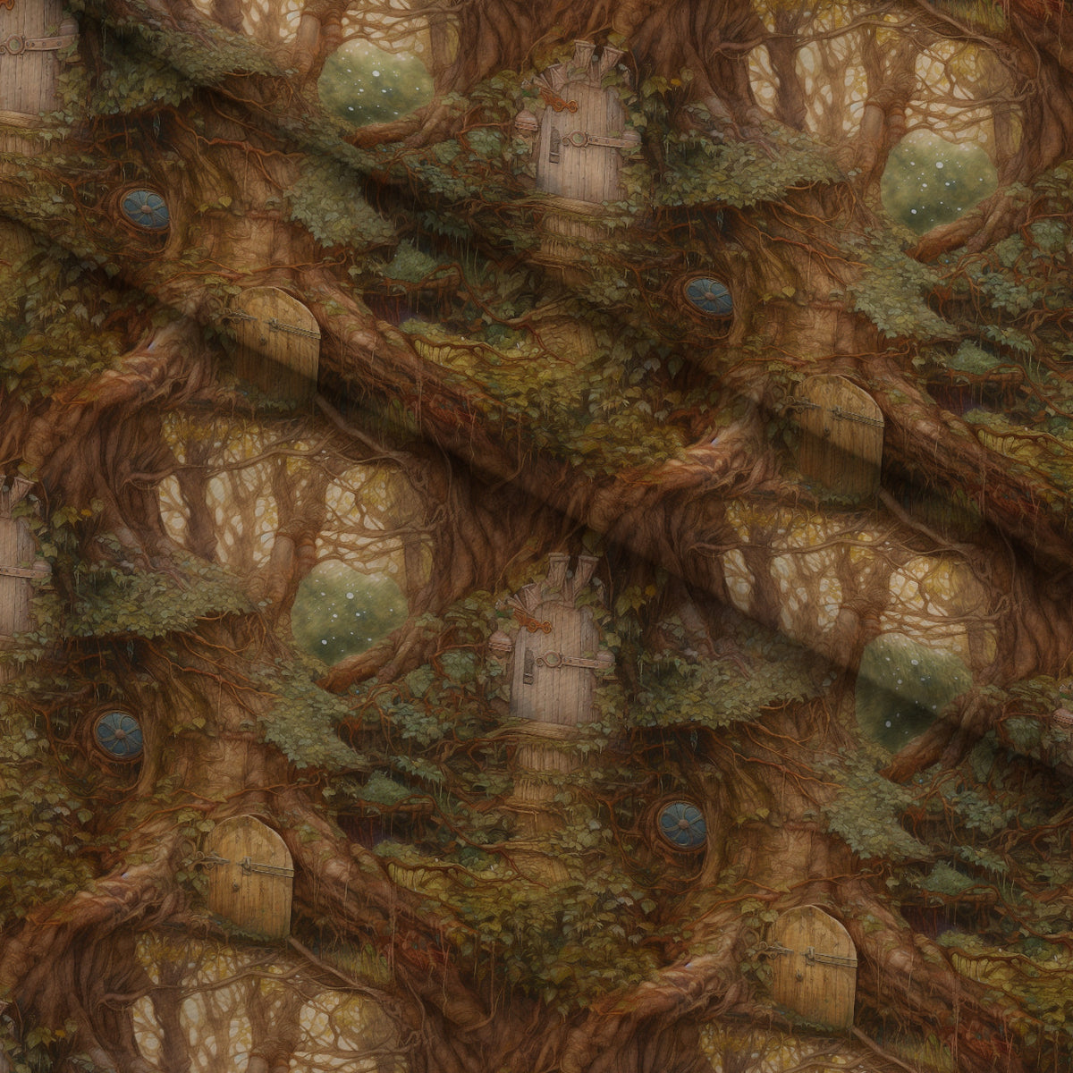 Enchanted Woodland Pattern 4 Minky Fabric — plush minky folded close-up preview (mv-minky-v1:lying)