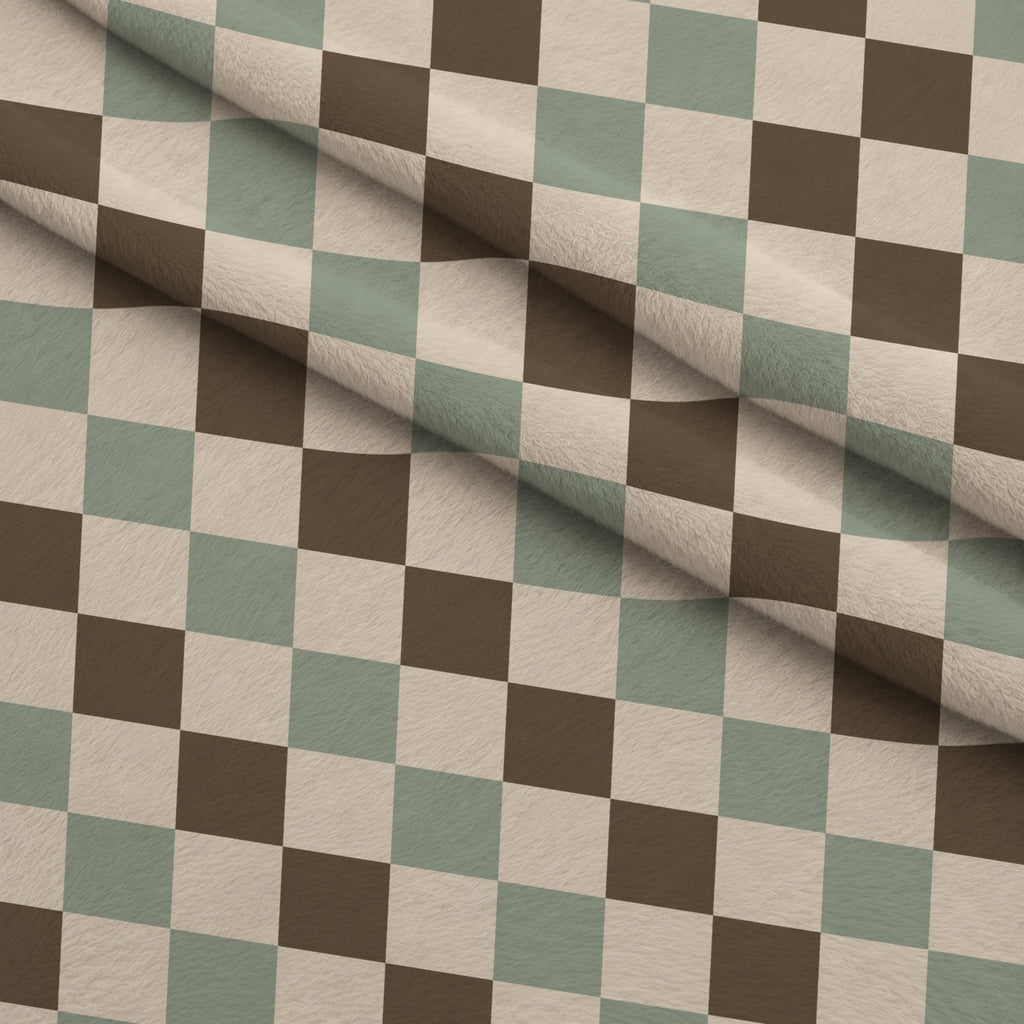 Espresso Lettering Pattern 1 Minky Fabric — plush minky folded close-up preview (mv-minky-v1:lying)