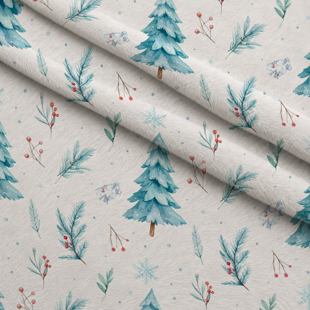 Evergreen Christmas Cheer Pattern 11 Minky Fabric — plush minky folded close-up preview (mv-minky-v1:lying)
