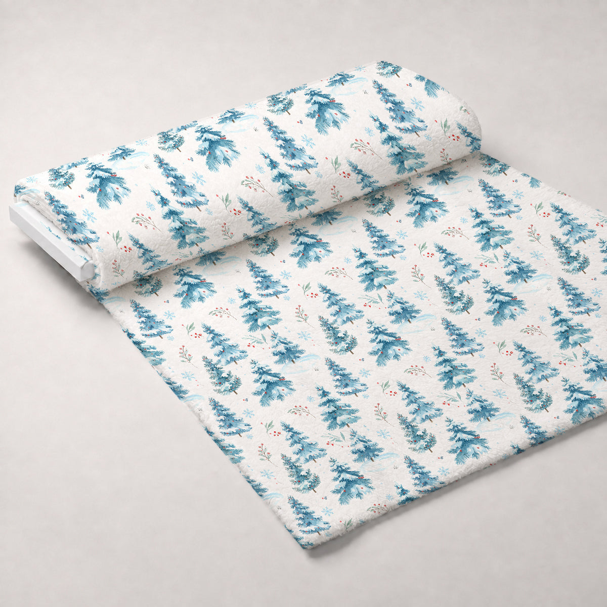 Evergreen Christmas Cheer Pattern 13 Minky Fabric — plush minky unrolled bolt preview (mv-minky-v1:bolt)