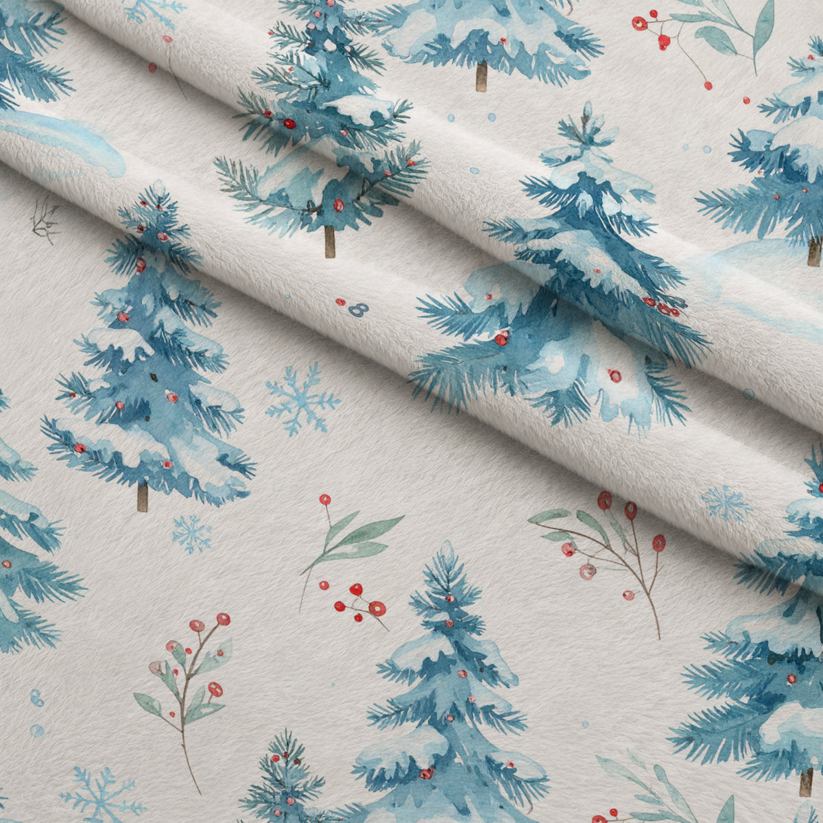Evergreen Christmas Cheer Pattern 13 Minky Fabric — plush minky folded close-up preview (mv-minky-v1:lying)