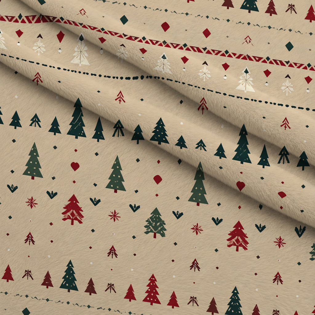 Evergreen Christmas Cheer Pattern 15 Minky Fabric — plush minky folded close-up preview (mv-minky-v1:lying)