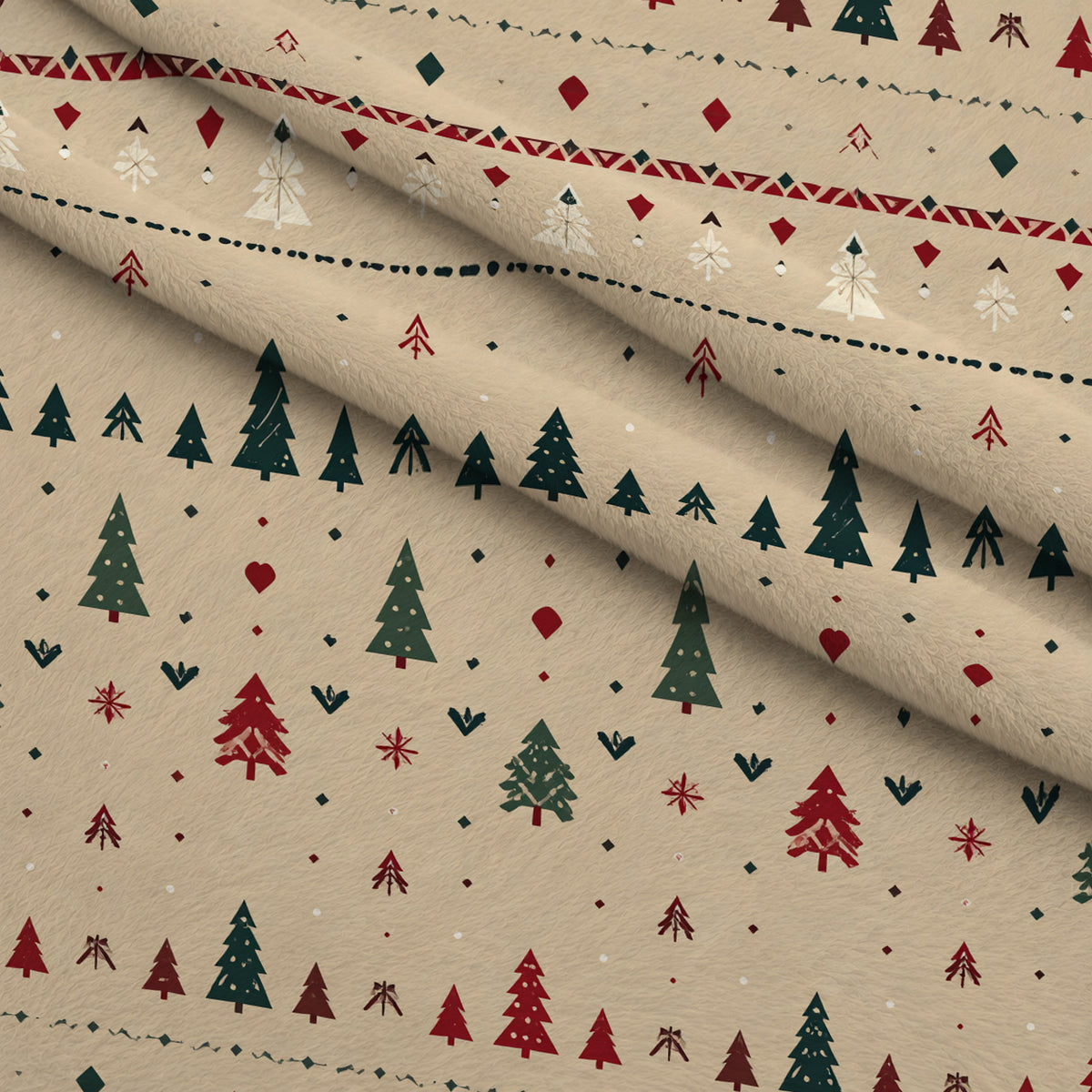 Evergreen Christmas Cheer Pattern 15 Minky Fabric — plush minky folded close-up preview (mv-minky-v1:lying)
