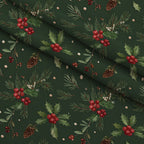 Evergreen Christmas Cheer Pattern 19 Minky Fabric — plush minky folded close-up preview (mv-minky-v1:lying)
