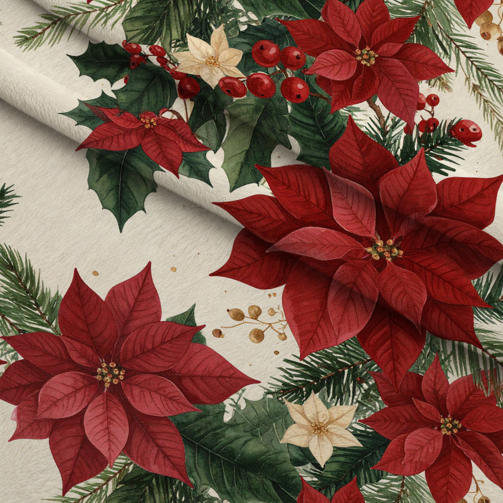 Evergreen Christmas Cheer Pattern 2 Minky Fabric — plush minky folded close-up preview (mv-minky-v1:lying)