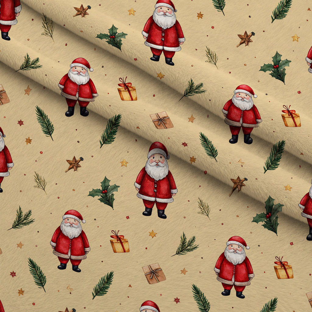 Evergreen Christmas Cheer Pattern 20 Minky Fabric — plush minky folded close-up preview (mv-minky-v1:lying)