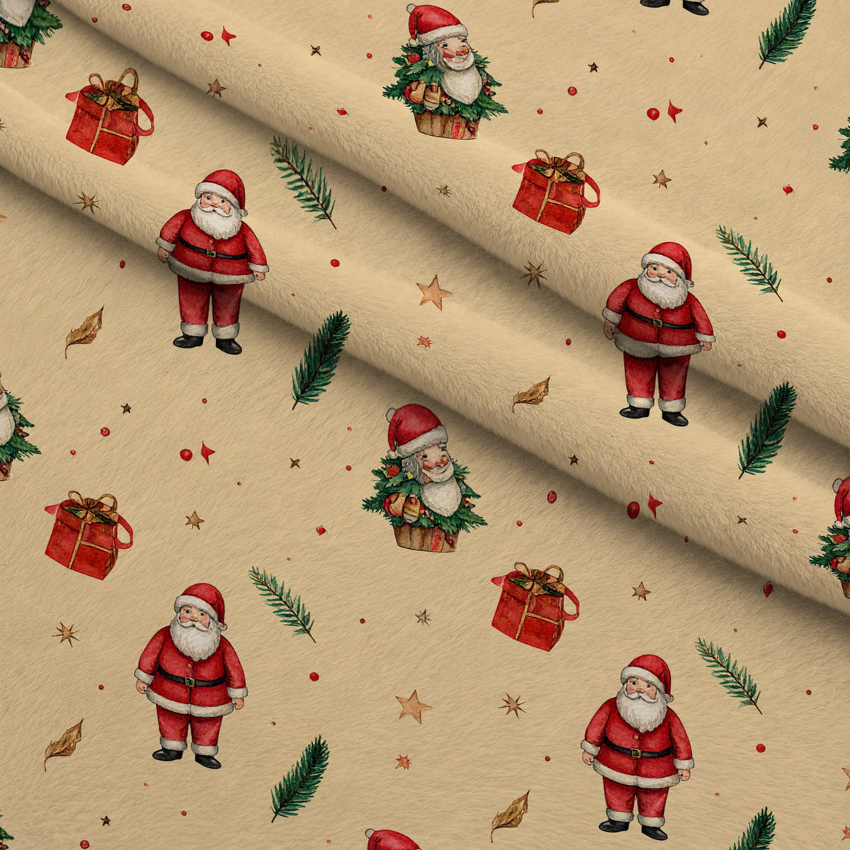 Evergreen Christmas Cheer Pattern 21 Minky Fabric — plush minky folded close-up preview (mv-minky-v1:lying)