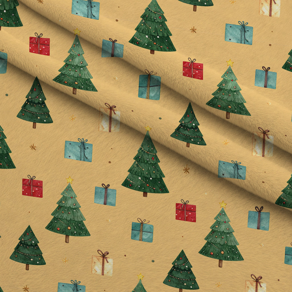 Evergreen Christmas Cheer Pattern 22 Minky Fabric — plush minky folded close-up preview (mv-minky-v1:lying)