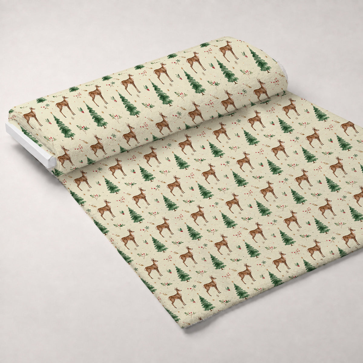 Evergreen Christmas Cheer Pattern 23 Minky Fabric — plush minky unrolled bolt preview (mv-minky-v1:bolt)