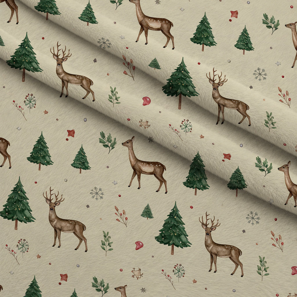 Evergreen Christmas Cheer Pattern 24 Minky Fabric — plush minky folded close-up preview (mv-minky-v1:lying)