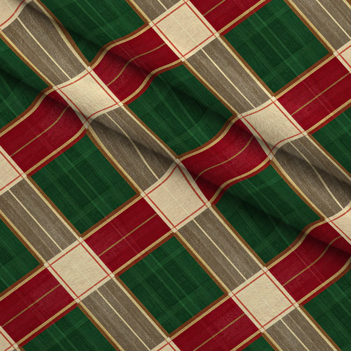 Evergreen Christmas Cheer Pattern 25 Minky Fabric — plush minky folded close-up preview (mv-minky-v1:lying)