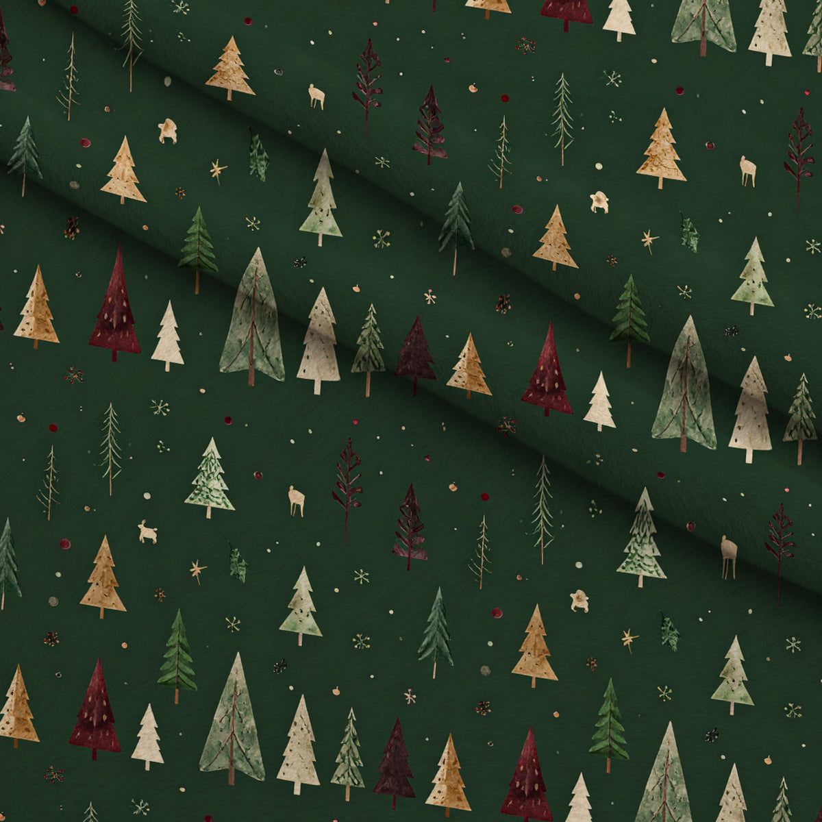 Evergreen Christmas Cheer Pattern 27 Minky Fabric — plush minky folded close-up preview (mv-minky-v1:lying)