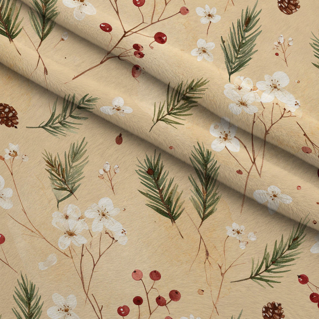 Evergreen Christmas Cheer Pattern 4 Minky Fabric — plush minky folded close-up preview (mv-minky-v1:lying)