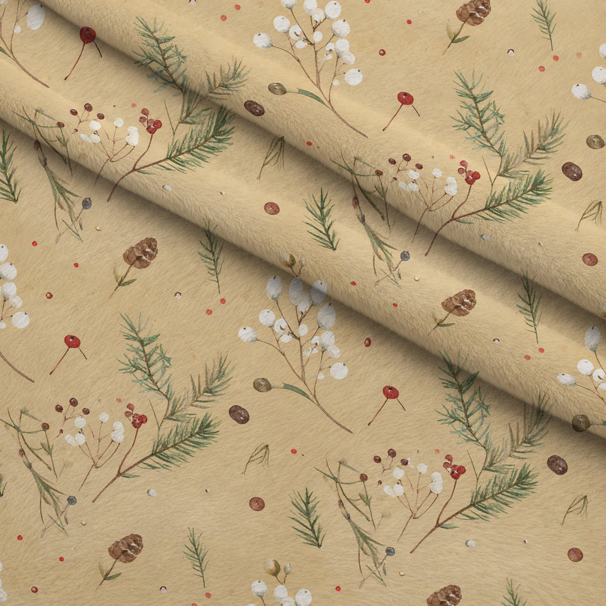 Evergreen Christmas Cheer Pattern 5 Minky Fabric — plush minky folded close-up preview (mv-minky-v1:lying)