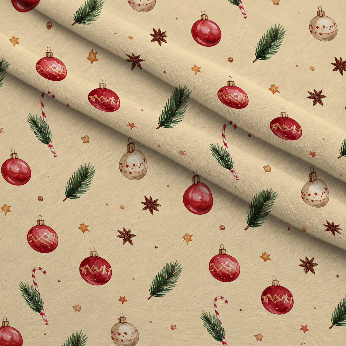 Evergreen Christmas Cheer Pattern 7 Minky Fabric — plush minky folded close-up preview (mv-minky-v1:lying)
