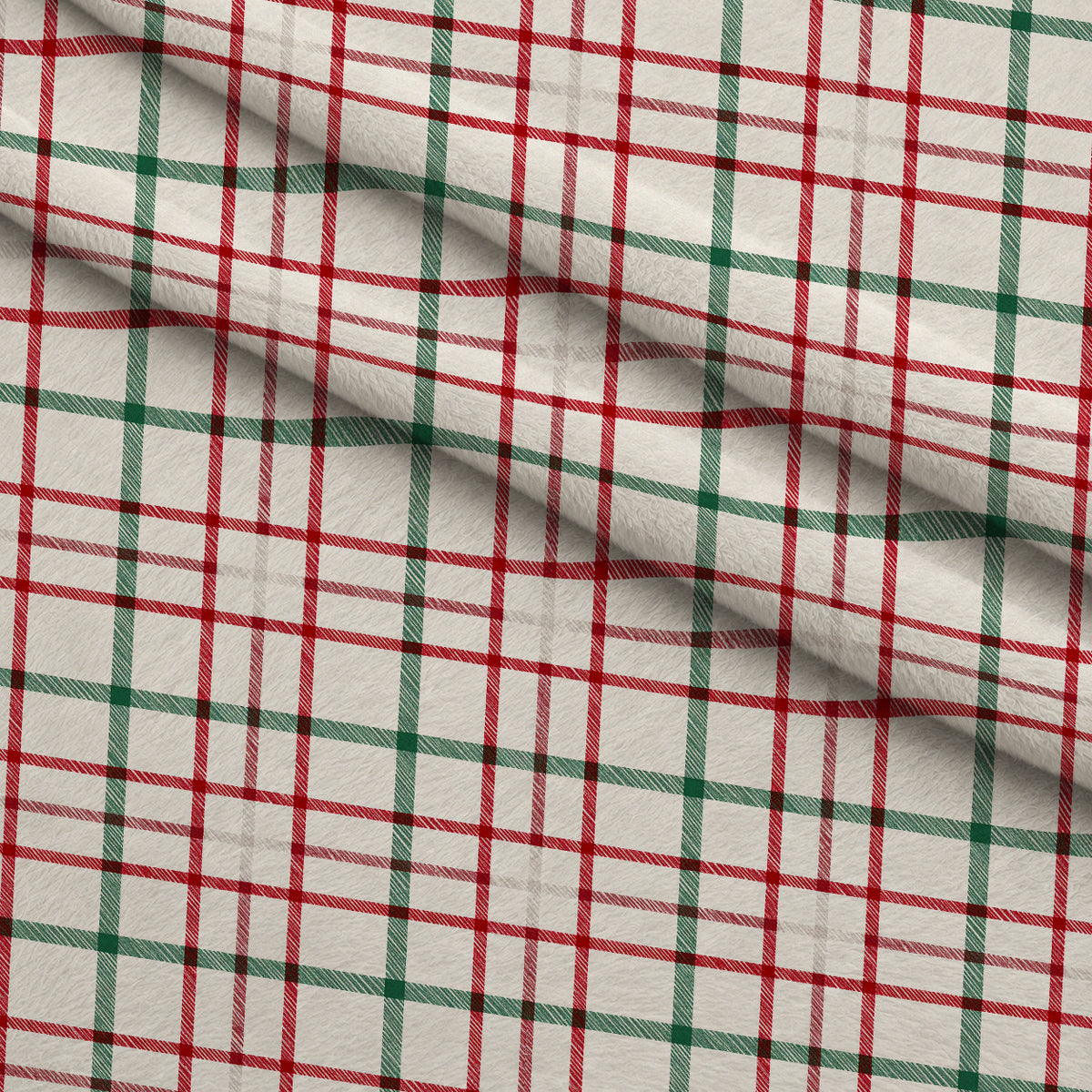 Evergreen Hearth Plaid Pattern 1 Minky Fabric — plush minky folded close-up preview (mv-minky-v1:lying)