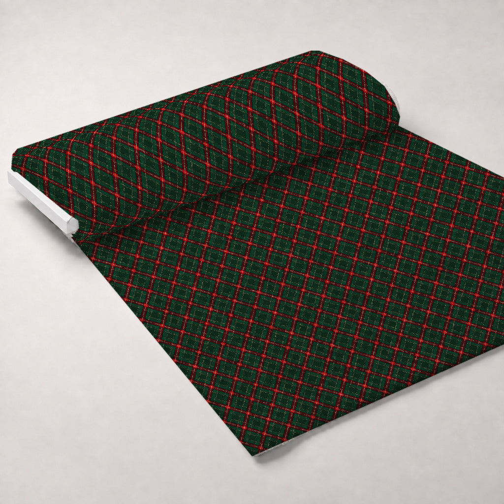 Evergreen Hearth Plaid Pattern 10 Minky Fabric — plush minky unrolled bolt preview (mv-minky-v1:bolt)