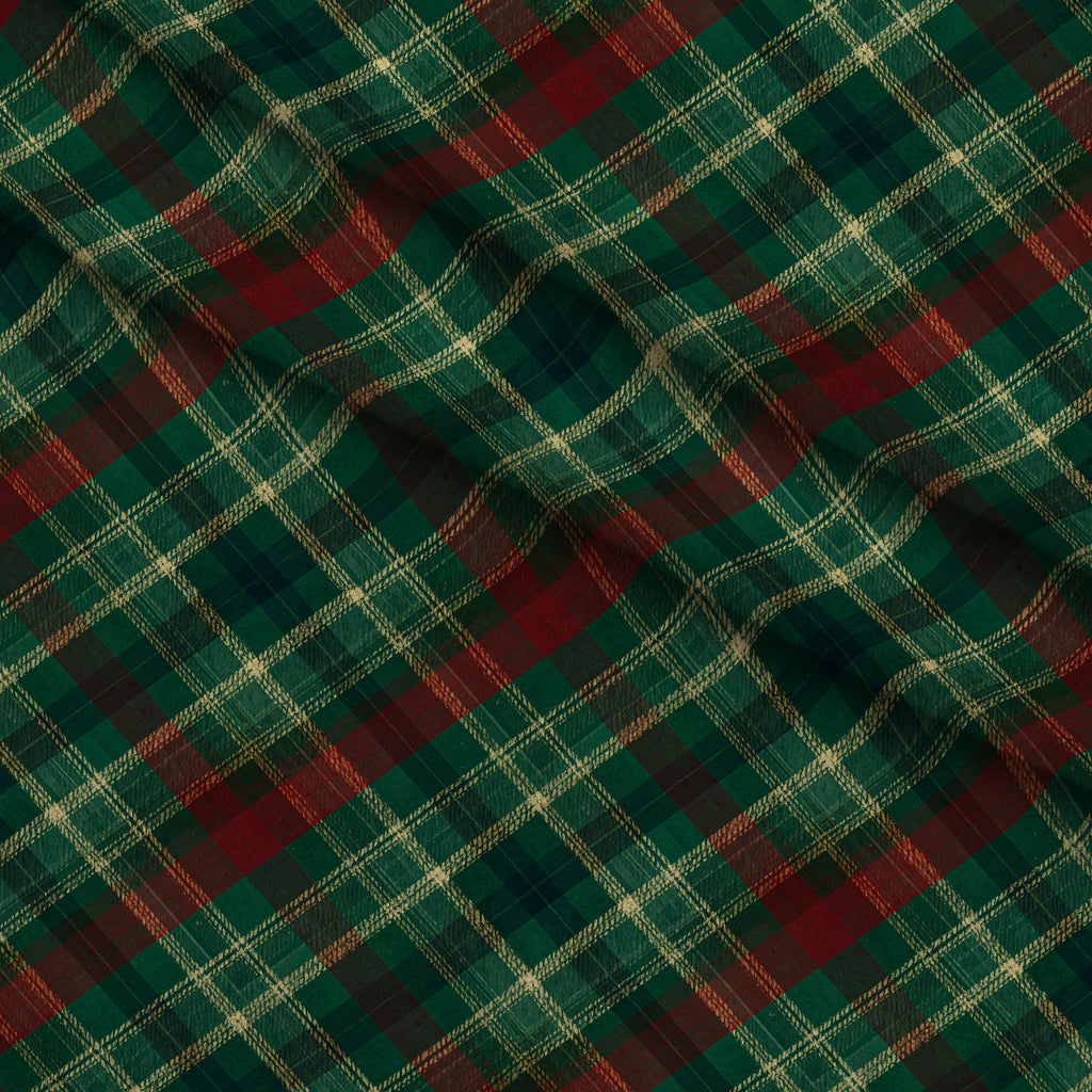 Evergreen Hearth Plaid Pattern 12 Minky Fabric — plush minky folded close-up preview (mv-minky-v1:lying)