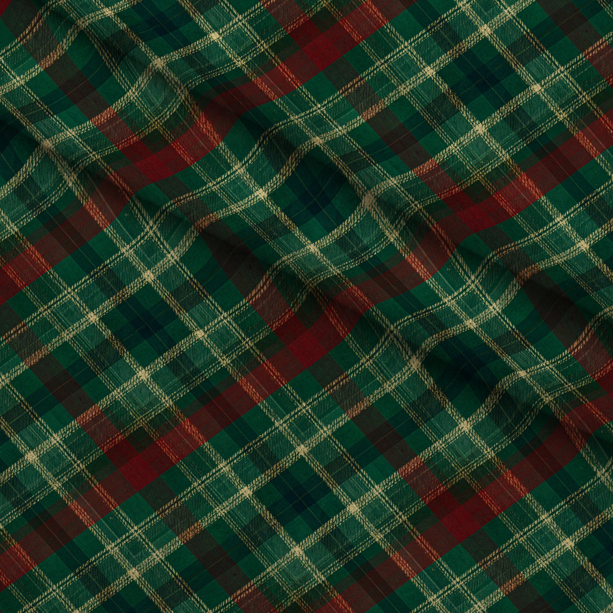 Evergreen Hearth Plaid Pattern 12 Minky Fabric — plush minky folded close-up preview (mv-minky-v1:lying)