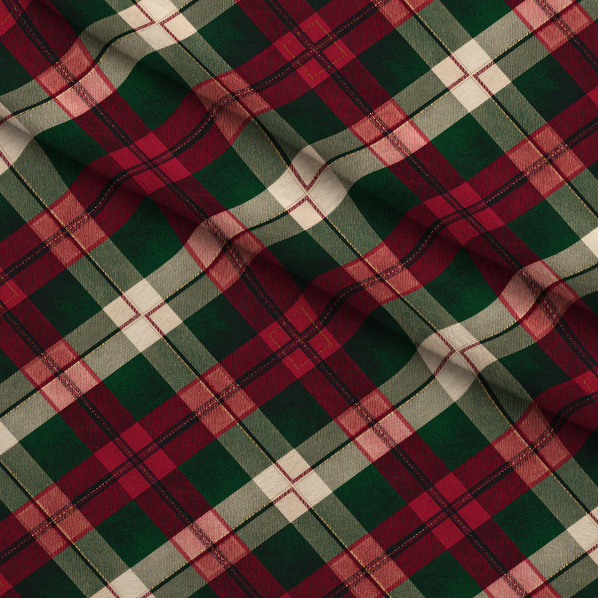 Evergreen Hearth Plaid Pattern 15 Minky Fabric — plush minky folded close-up preview (mv-minky-v1:lying)