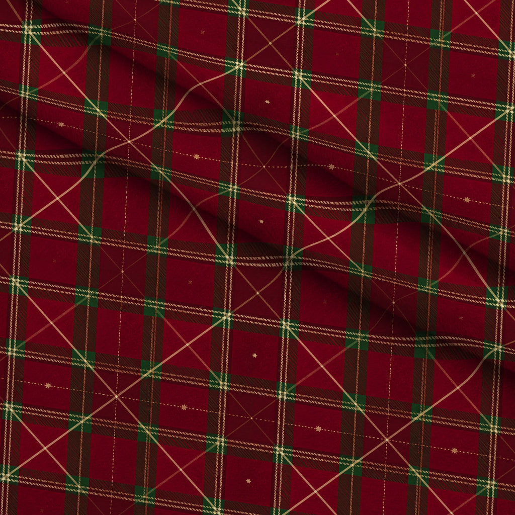 Evergreen Hearth Plaid Pattern 18 Minky Fabric — plush minky folded close-up preview (mv-minky-v1:lying)