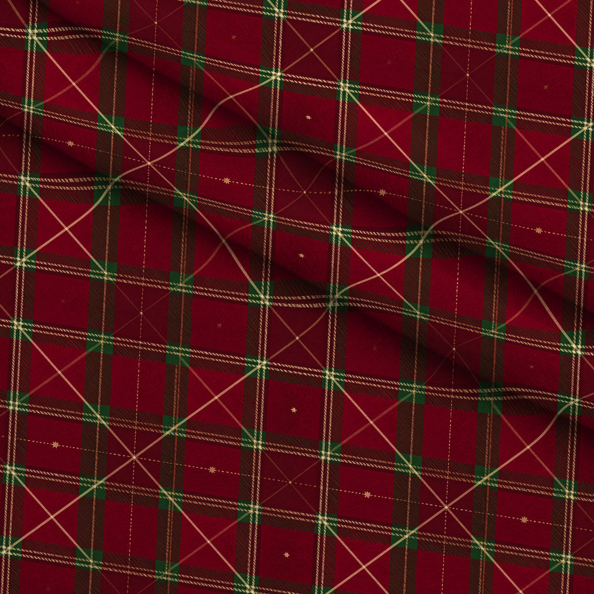 Evergreen Hearth Plaid Pattern 18 Minky Fabric — plush minky folded close-up preview (mv-minky-v1:lying)