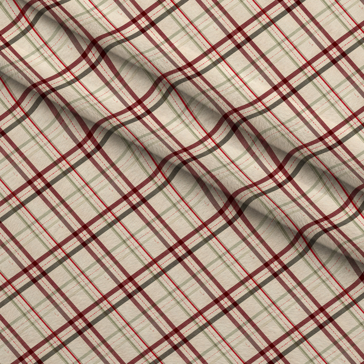 Evergreen Hearth Plaid Pattern 7 Minky Fabric — plush minky folded close-up preview (mv-minky-v1:lying)