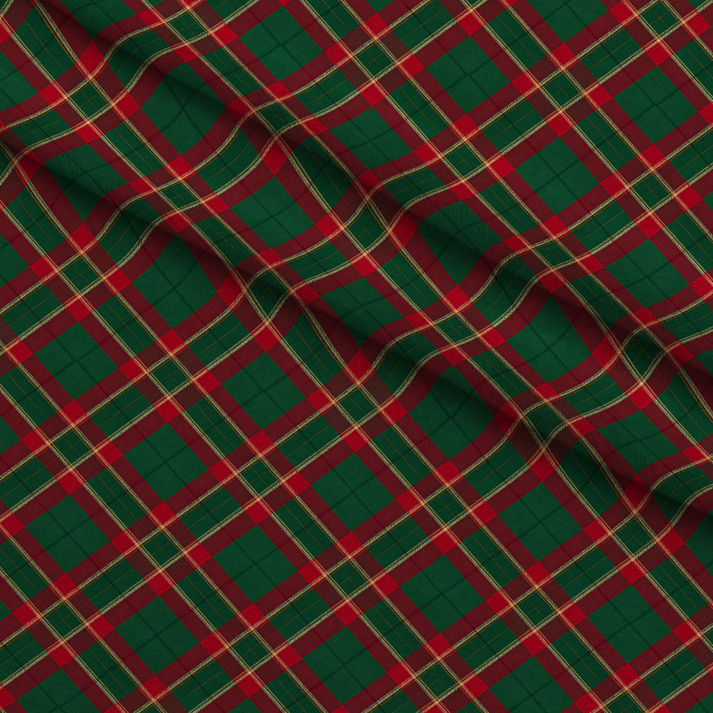Evergreen Hearth Plaid Pattern 9 Minky Fabric — plush minky folded close-up preview (mv-minky-v1:lying)