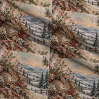 Evergreen Hearth Stories Pattern 2 Minky Fabric — plush minky folded close-up preview (mv-minky-v1:lying)