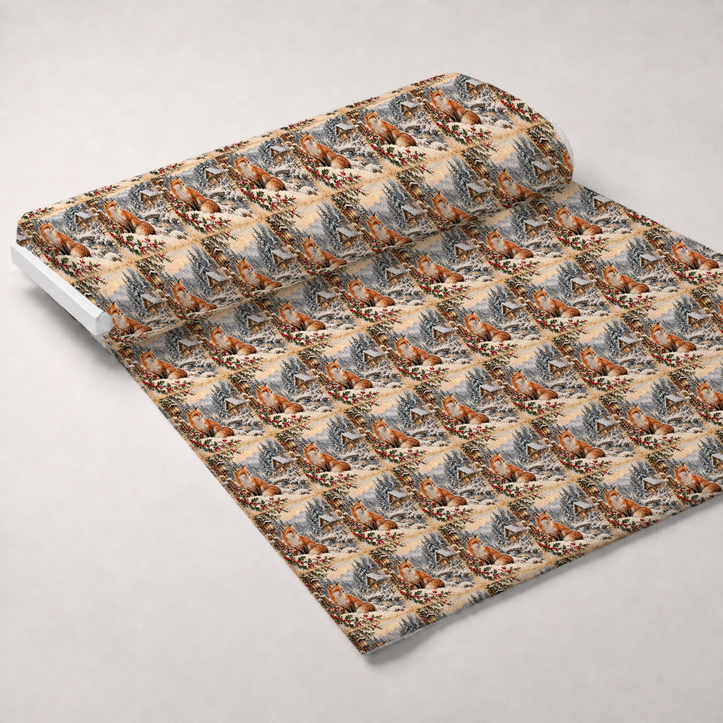 Evergreen Hearth Stories Pattern 3 Minky Fabric — plush minky unrolled bolt preview (mv-minky-v1:bolt)