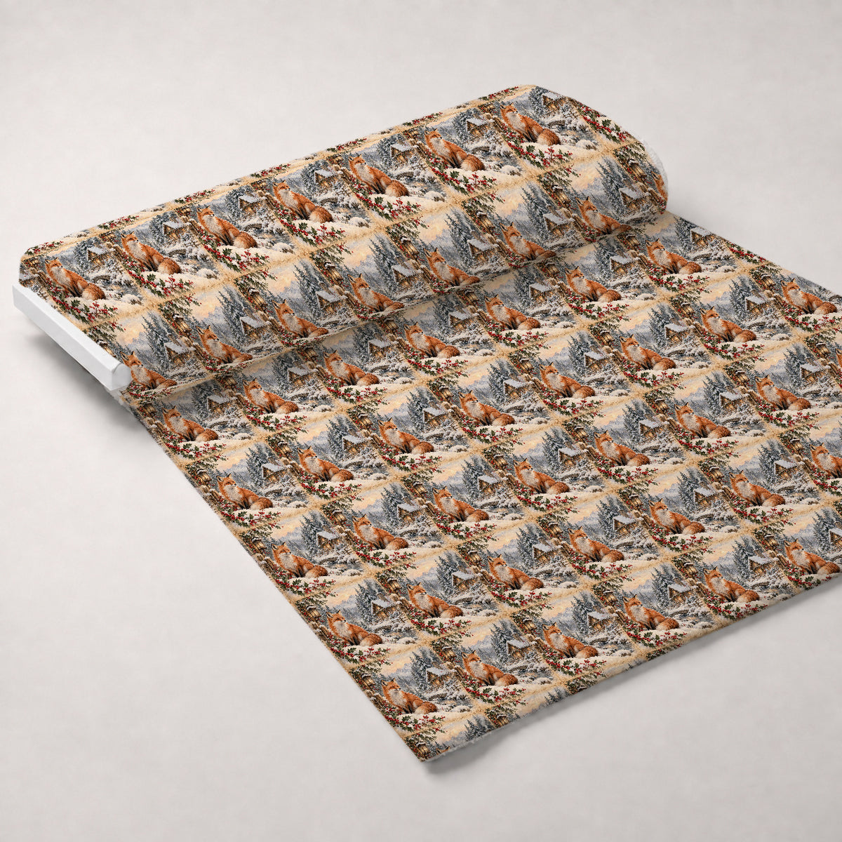 Evergreen Hearth Stories Pattern 3 Minky Fabric — plush minky unrolled bolt preview (mv-minky-v1:bolt)