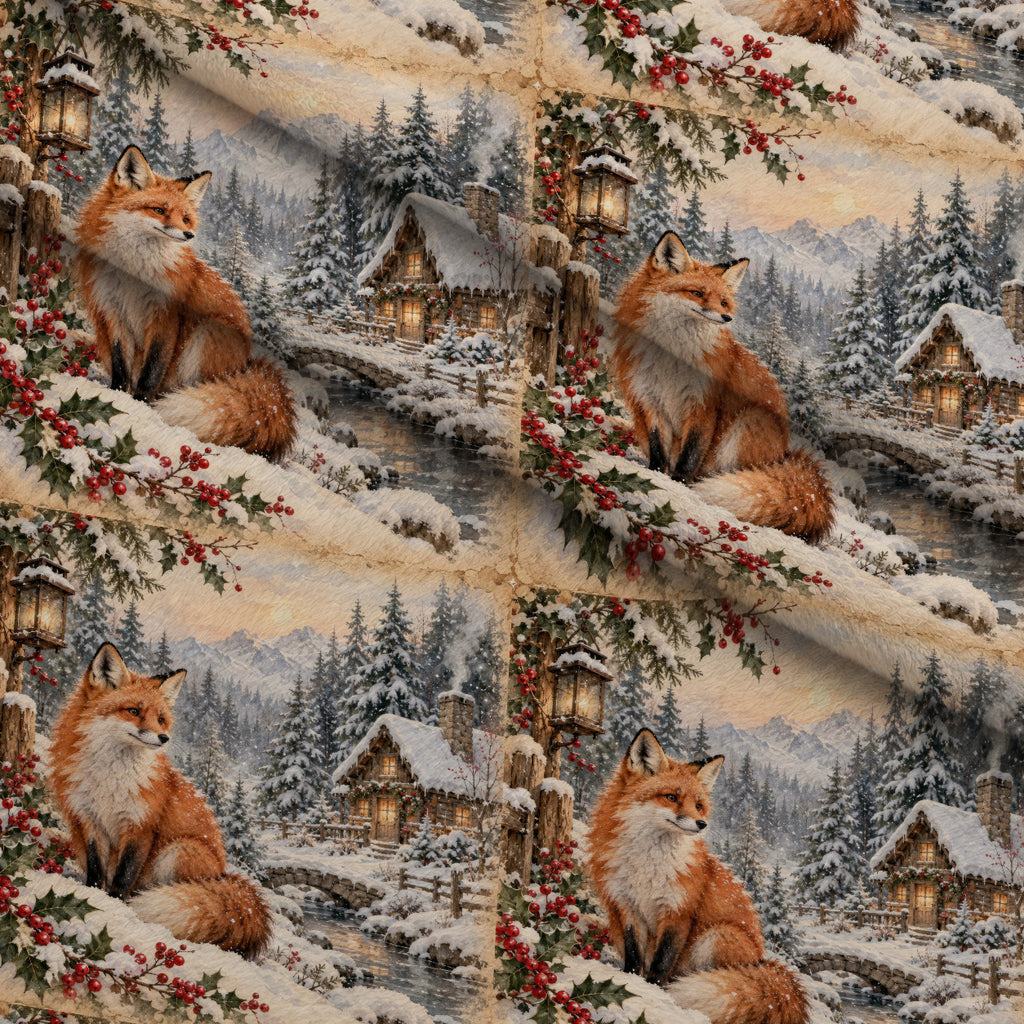 Evergreen Hearth Stories Pattern 3 Minky Fabric — plush minky folded close-up preview (mv-minky-v1:lying)