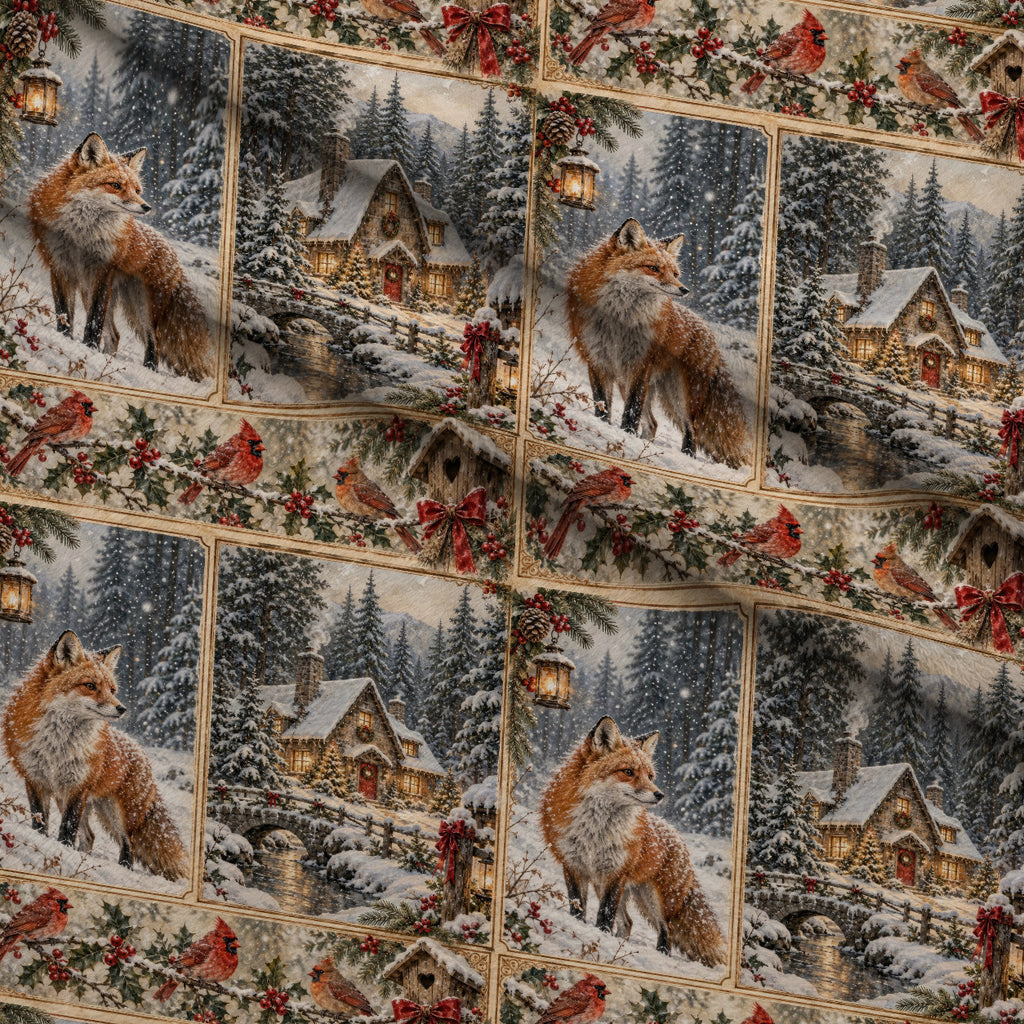 Evergreen Hearth Stories Pattern 6 Minky Fabric — plush minky folded close-up preview (mv-minky-v1:lying)