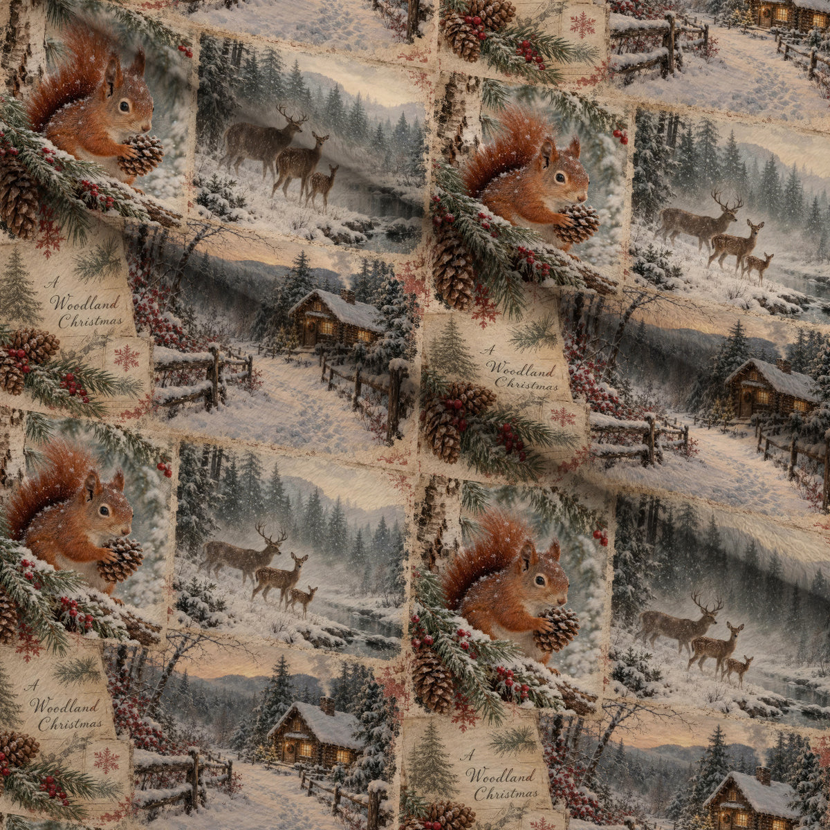 Evergreen Hearth Stories Pattern 8 Minky Fabric — plush minky folded close-up preview (mv-minky-v1:lying)