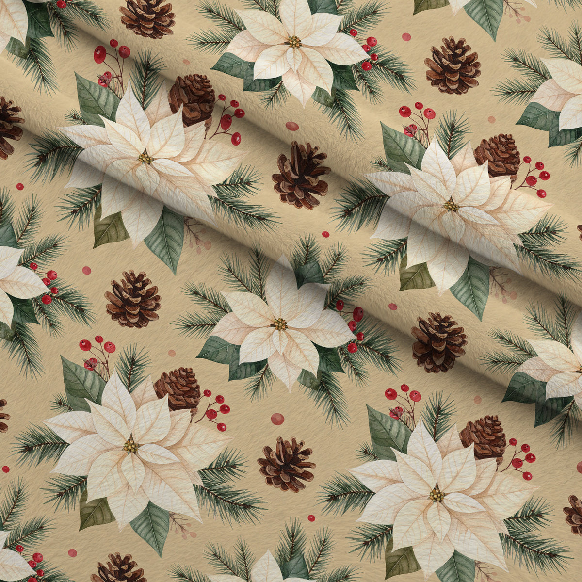 Evergreen Heirloom Pattern 1 Minky Fabric — plush minky folded close-up preview (mv-minky-v1:lying)
