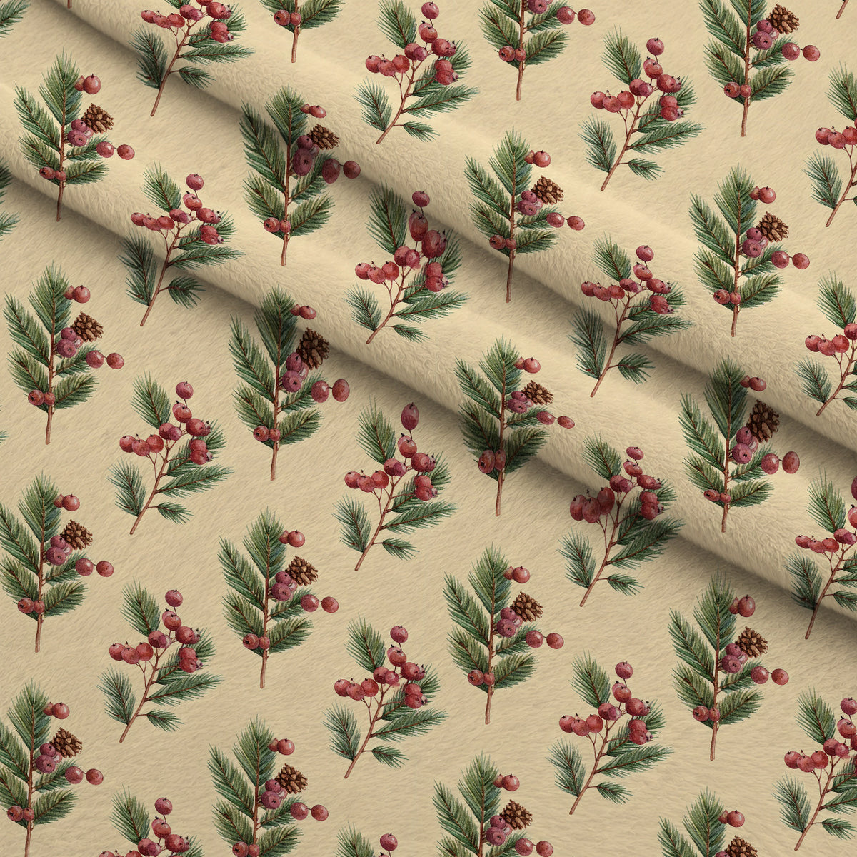 Evergreen Heirloom Pattern 10 Minky Fabric — plush minky folded close-up preview (mv-minky-v1:lying)