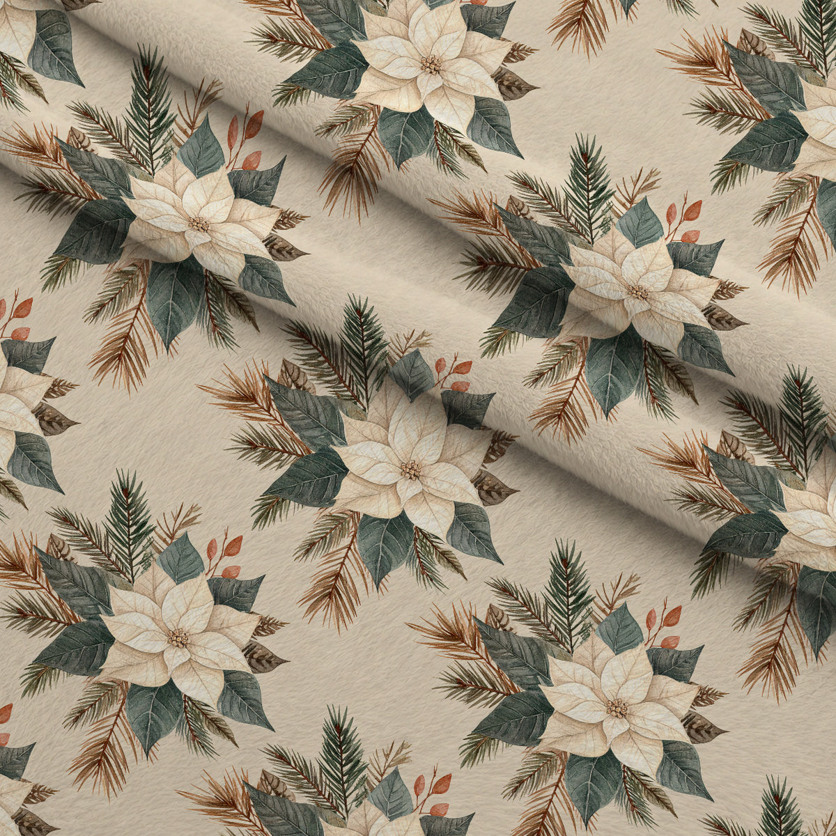 Evergreen Heirloom Pattern 25 Minky Fabric — plush minky folded close-up preview (mv-minky-v1:lying)