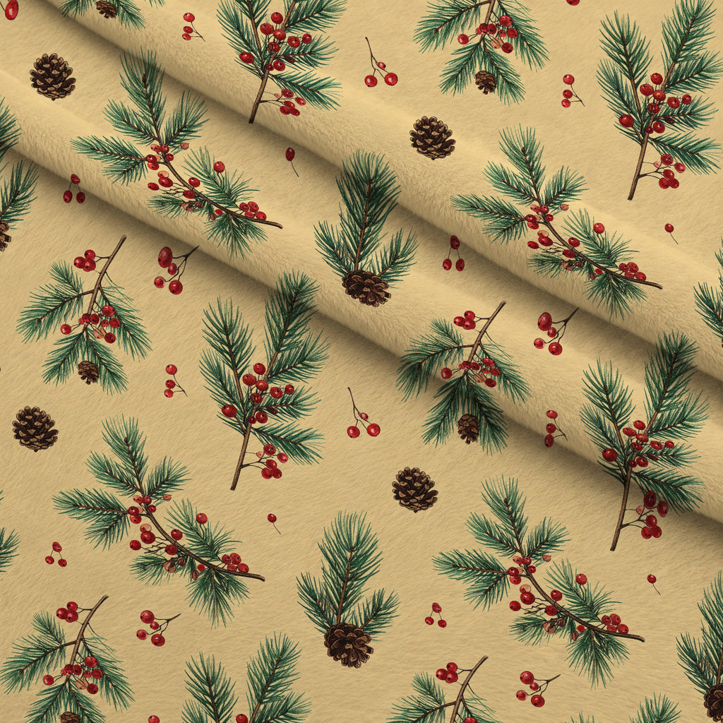 Evergreen Heirloom Pattern 5 Minky Fabric — plush minky folded close-up preview (mv-minky-v1:lying)