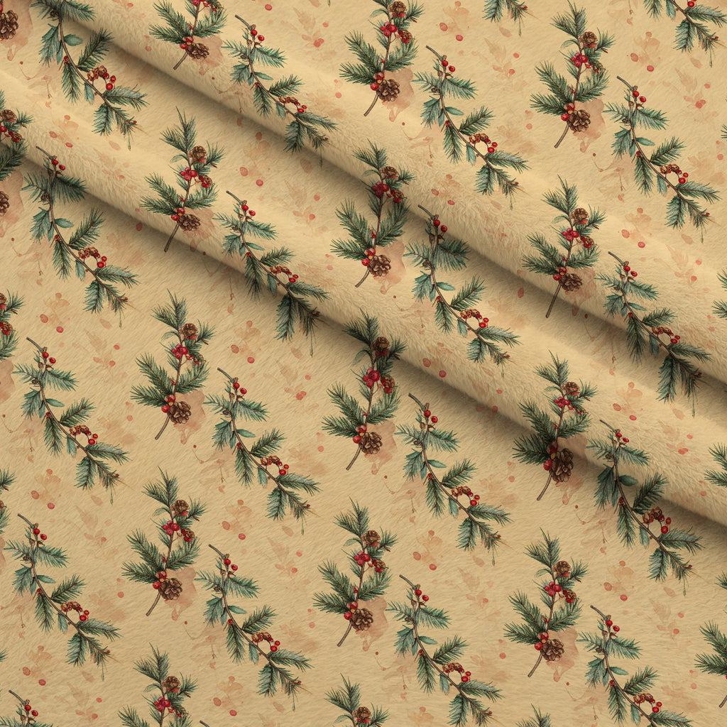 Evergreen Heirloom Pattern 6 Minky Fabric — plush minky folded close-up preview (mv-minky-v1:lying)