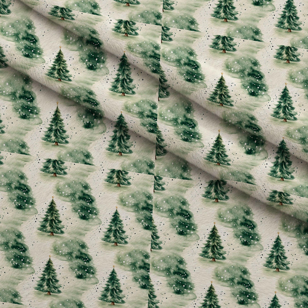 Evergreen Holiday Whimsy Pattern 2 Minky Fabric — plush minky folded close-up preview (mv-minky-v1:lying)