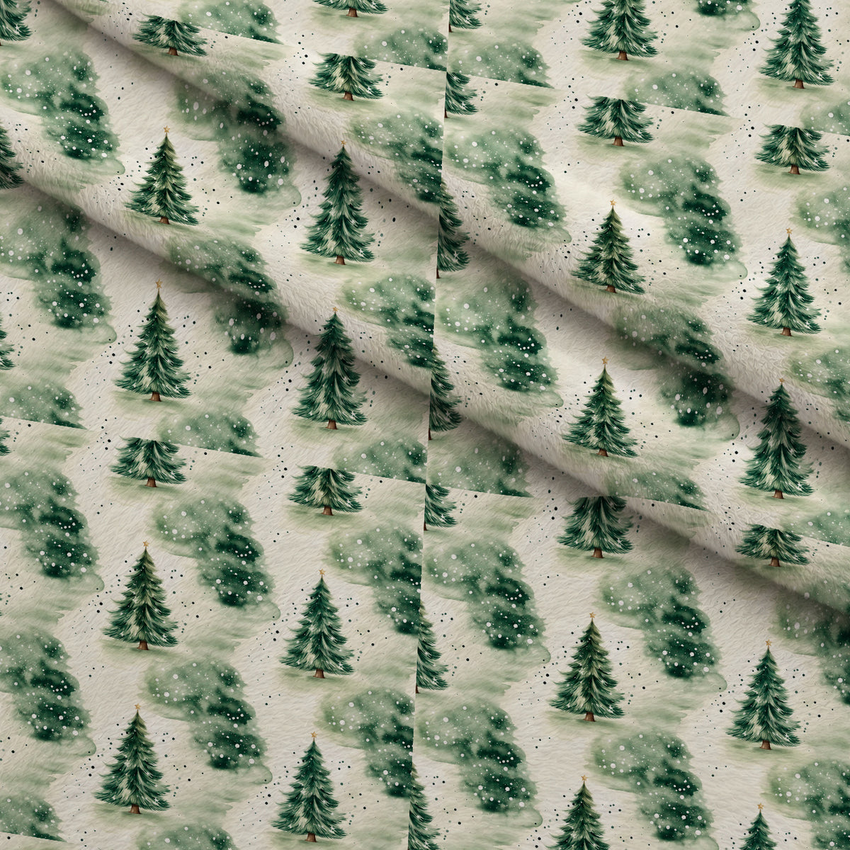 Evergreen Holiday Whimsy Pattern 2 Minky Fabric — plush minky folded close-up preview (mv-minky-v1:lying)