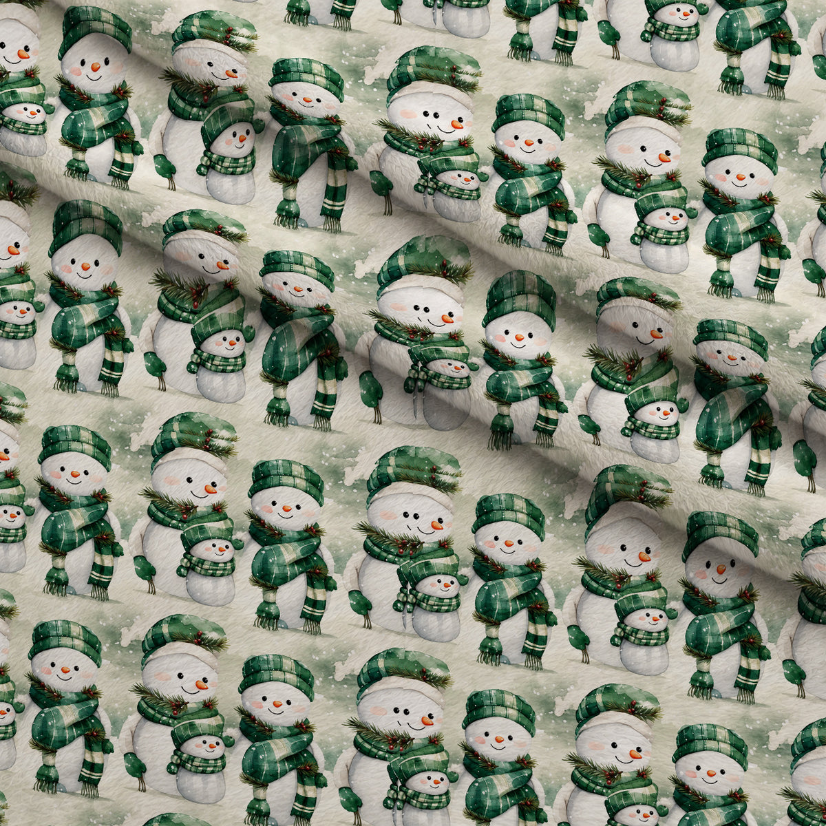 Evergreen Holiday Whimsy Pattern 6 Minky Fabric — plush minky folded close-up preview (mv-minky-v1:lying)