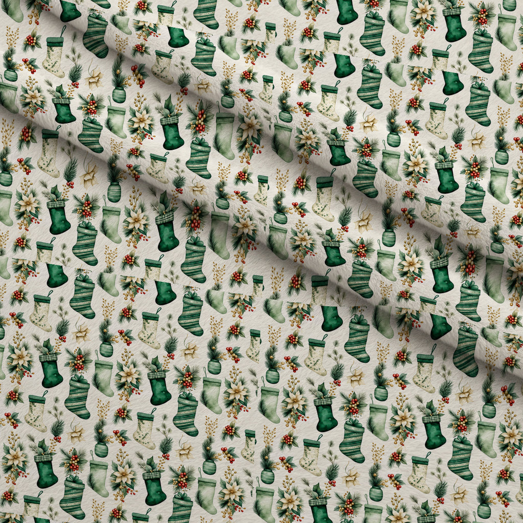 Evergreen Holiday Whimsy Pattern 7 Minky Fabric — plush minky folded close-up preview (mv-minky-v1:lying)