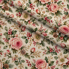 Evergreen Rose Heirloom Pattern 3 Minky Fabric — plush minky folded close-up preview (mv-minky-v1:lying)