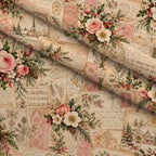 Evergreen Rose Heirloom Pattern 7 Minky Fabric — plush minky folded close-up preview (mv-minky-v1:lying)