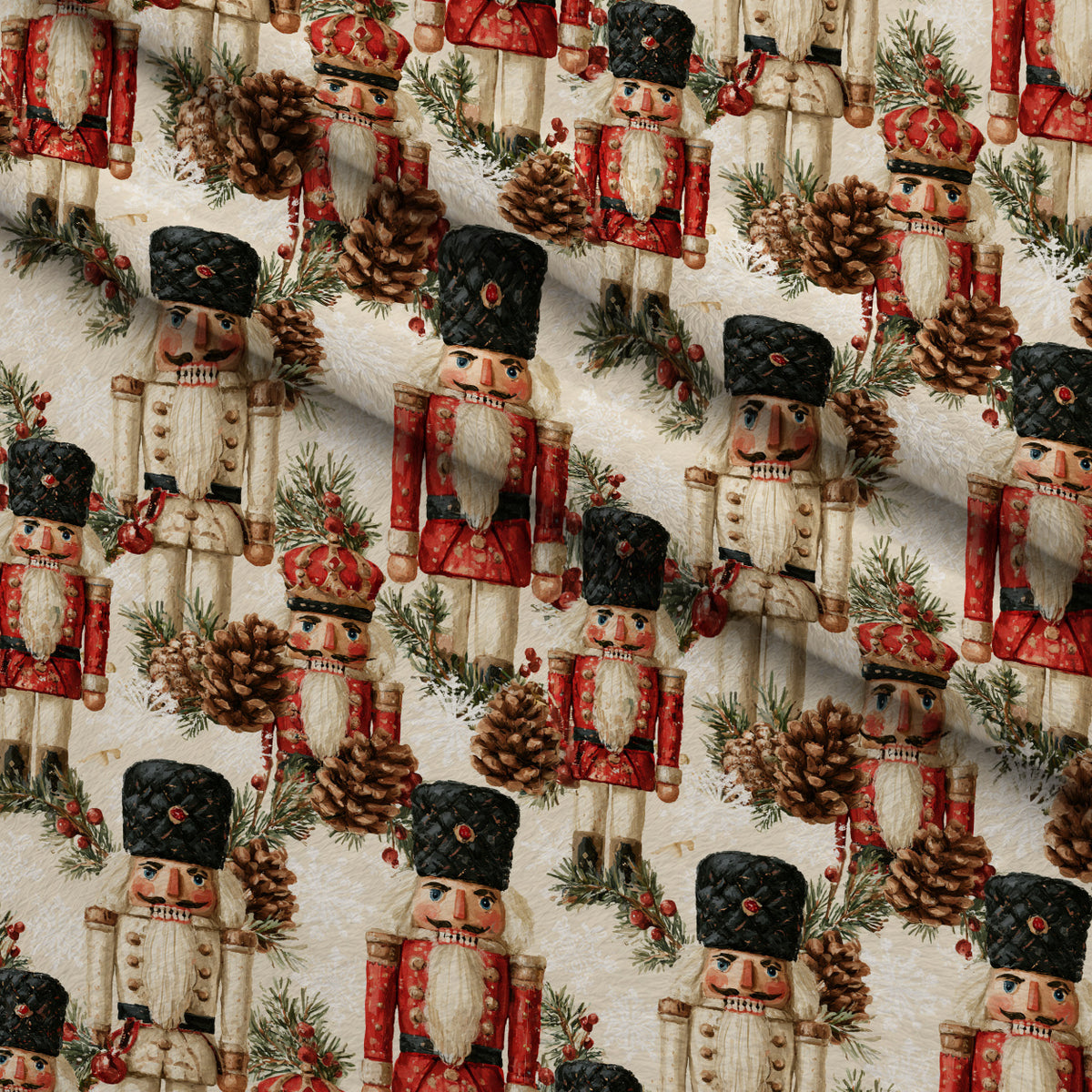 Evergreen Toy Soldiers Pattern 1 Minky Fabric — plush minky folded close-up preview (mv-minky-v1:lying)