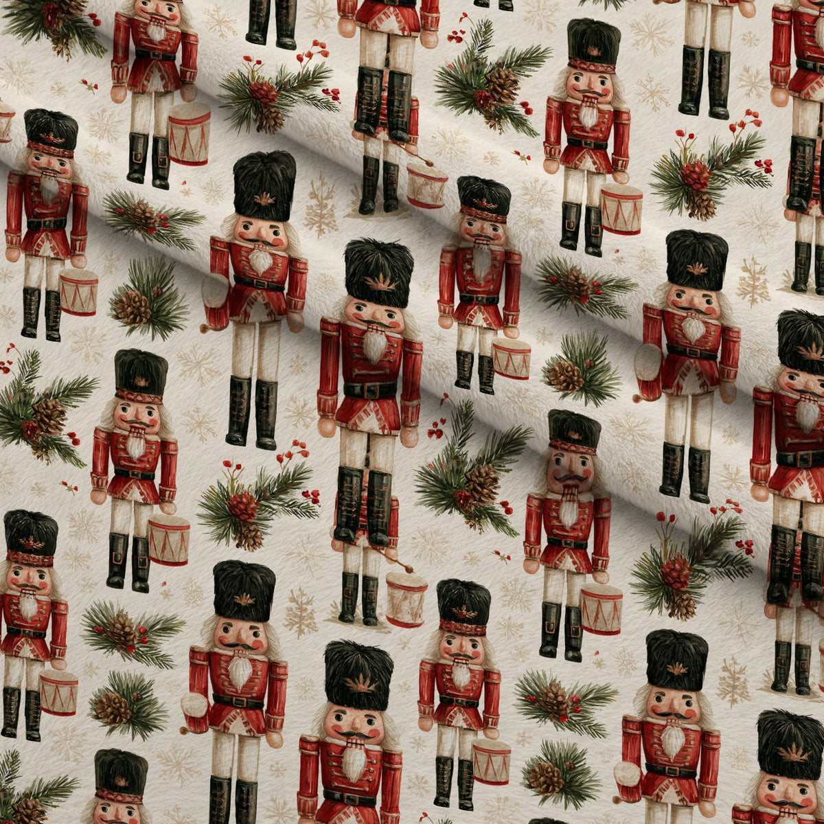 Evergreen Toy Soldiers Pattern 11 Minky Fabric — plush minky folded close-up preview (mv-minky-v1:lying)